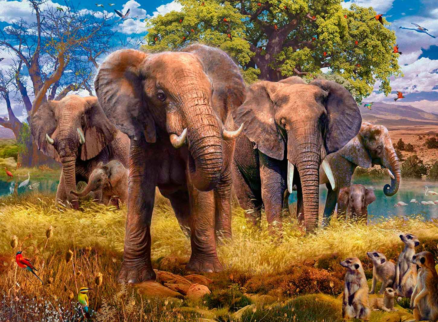 Ravensburger Puzzle Elefante Família 500 Peças