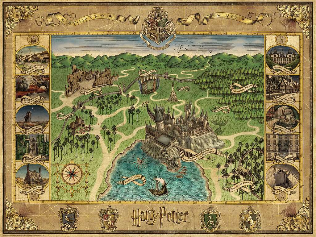 Puzzle Ravensburger Harry Potter Mapa de Hogwarts de 1500 Pzs