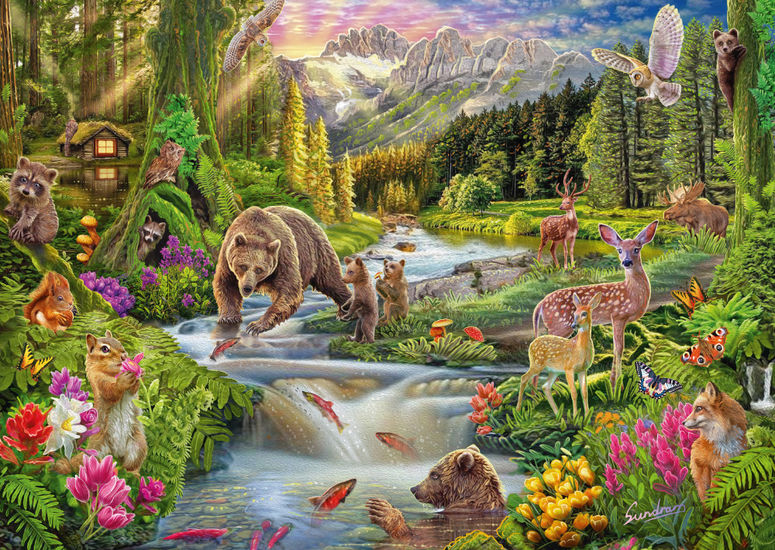 Puzzle Schmidt Animais da Floresta 1000 peças