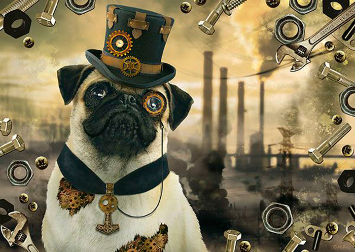 Puzzle Schmidt Cachorro  Steampunk Dog 1000 peças