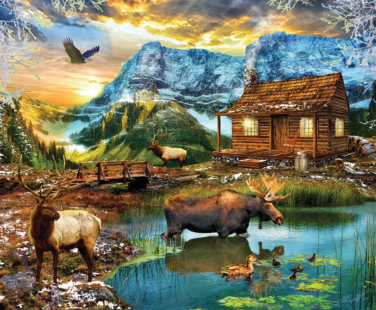 Puzzle SunsOut White Mountain Cabin 1000 Peças