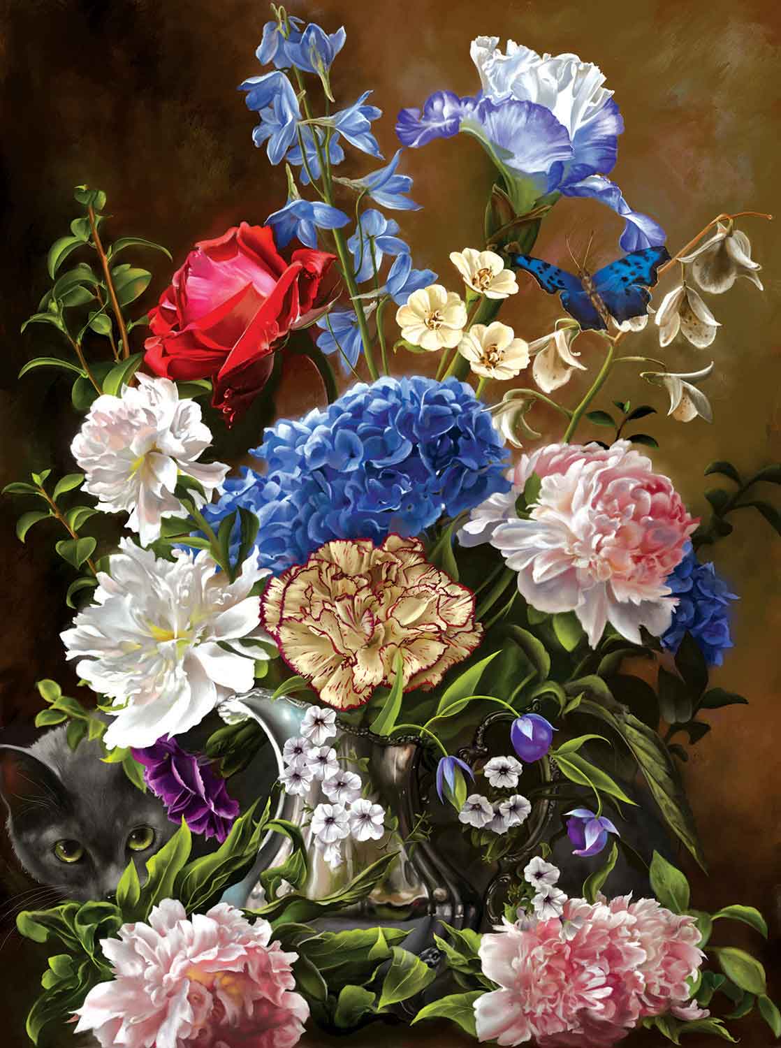 Puzzle SunsOut Bouquet em Azul 1000 Peças