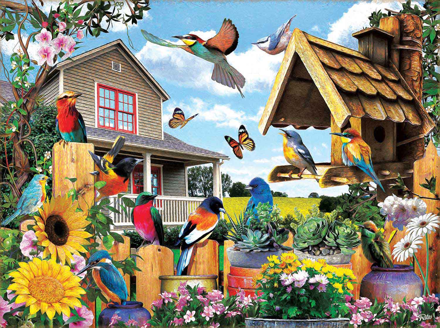 Puzzle SunsOut Coleta de Pássaros de Verão de 1000 peças