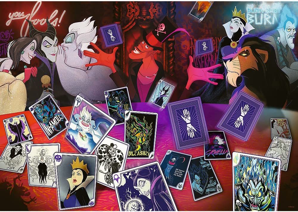 Puzzle Trefl Vilões Disney Somente boas cartas de 1000 Pçs