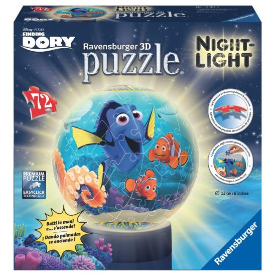 Lâmpada de bola Puzzle Ravensburger Procurando Dory 3D 72