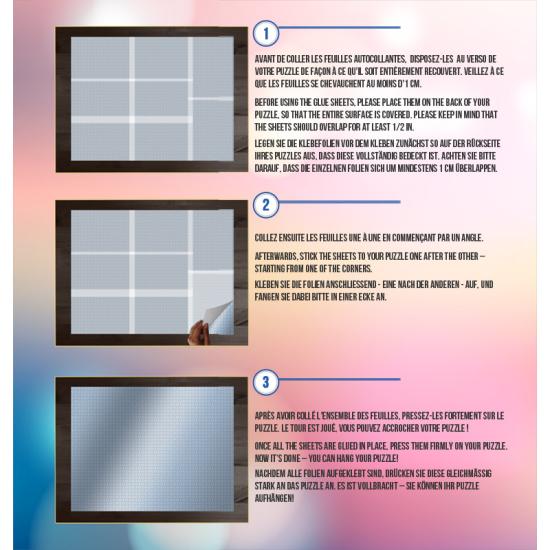 Puzzles Grafika Cola Folhas Adesivas Puzzles de 3.