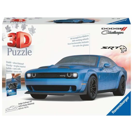 Puzzle 3D Ravensburger Dodge Challenger Azul 165 peças Puzzle 3D Ravensburger Dodge Challenger Azul 165 peças