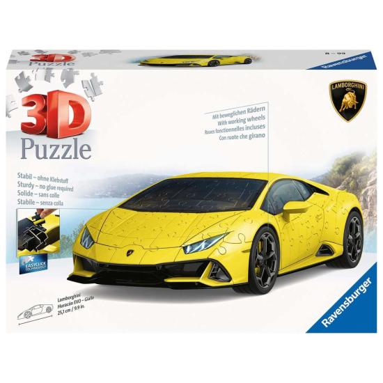 Puzzle 3D Ravensburger Lamborghini Huracan Evo Amarelo 108p