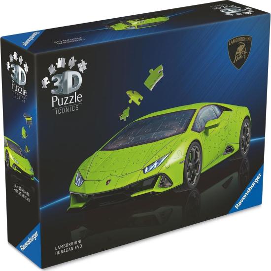 Puzzle 3D Ravensburger Lamborghini Huracan Evo Verde de 108