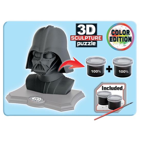 Puzzle 3D escultura colorida Darth Vader 160 peças