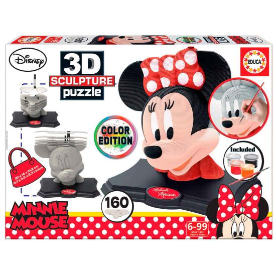 Puzzle Educa 3D Escultura Cor Minnie de 160 Peças Puzzle Educa 3D Escultura Cor Minnie de 160 Peças