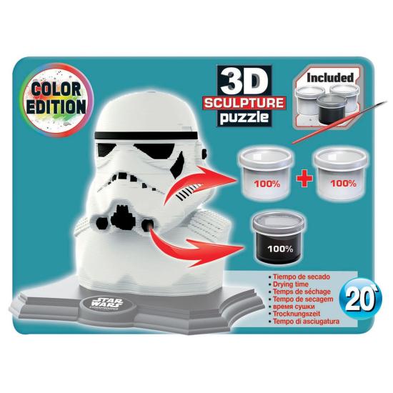 Puzzle Stormtrooper Escultura 3D Cor 160 Peças