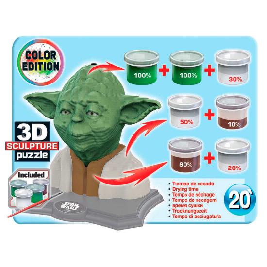 Puzzle Escultura 3D Cor Yoda Guerra nas Estrelas 160 Peça