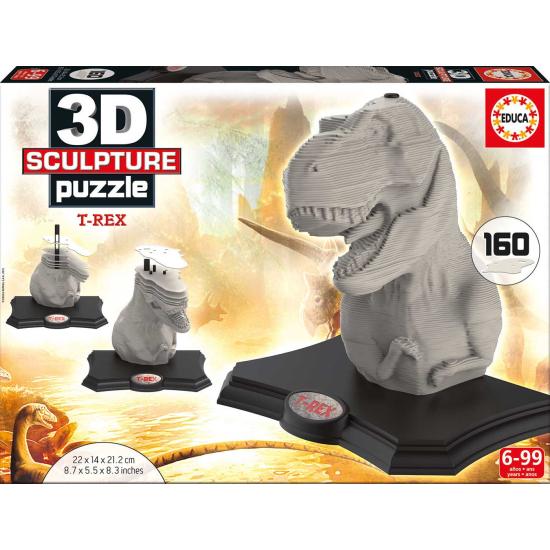 Puzzle Escultura 3D Tiranossauro Rex de 160 Peças