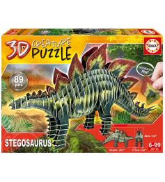 Puzzle 3D Stegosaurus Creature 89 Peças