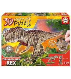 Puzzle 3D criatura tiranossauro rex de 82 peças