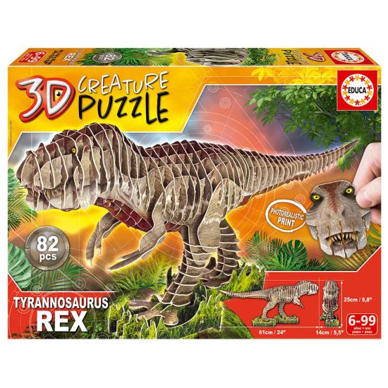 Puzzle Educa 3D Criatura Tiranossauro Rex de 82 peças