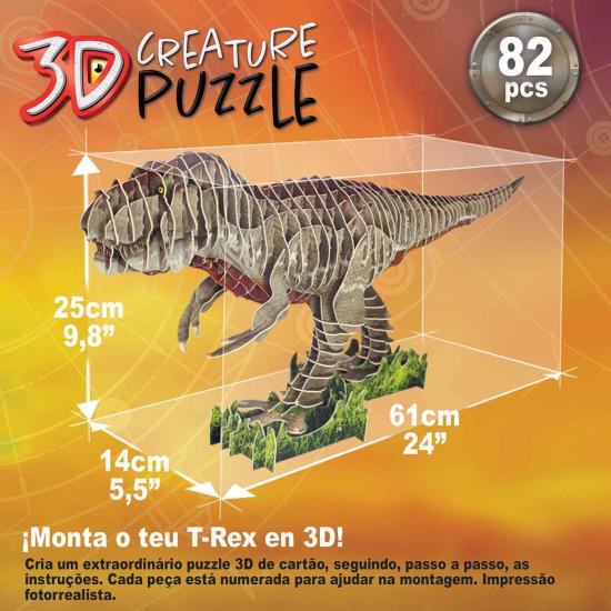 Puzzle Educa 3D Criatura Tiranossauro Rex de 82 peças