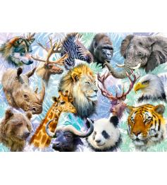 Puzzle Alipson Colagem de Cabeças de Animais de 500 Peças