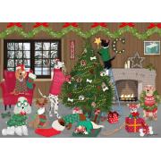 Puzzle Alipson Decoração De Natal Com Cães de 500 Peças