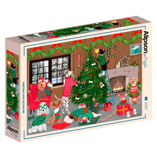 Puzzle Alipson Decoração De Natal Com Cães de 500 Peças