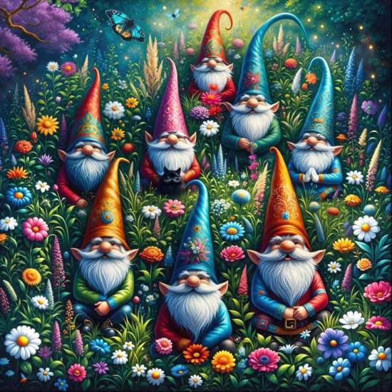 Puzzle Alipson Gnomos De Jardim Na Primavera de 1000 Peças