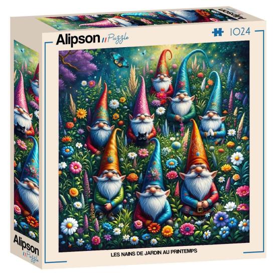 Puzzle Alipson Gnomos De Jardim Na Primavera de 1000 Peças