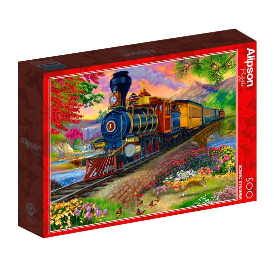 Puzzle Alipson Paisagem com Locomotiva de 500 Peças