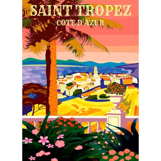 Puzzle Alipson Saint,Tropez , Côte d'Azur de 1500 Peças Puzzle Alipson Saint,Tropez , Côte d'Azur de 1500 Peças