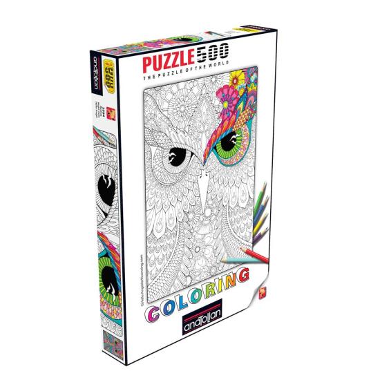 Puzzle Anatolian Corujas Noturnas, Colora-me 500 Peças