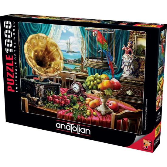 Puzzle Anatolian Natureza Morta com Frutas e Gramofone 1000 peç