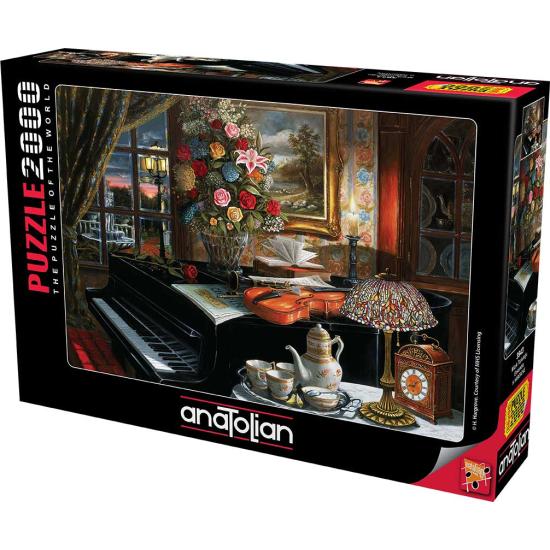Puzzle Anatolian Ainda Vida Piano, Violino e Flores de 2000 peç