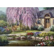 Puzzle Anatolian Cherry Blossom Cottage 1000 peças