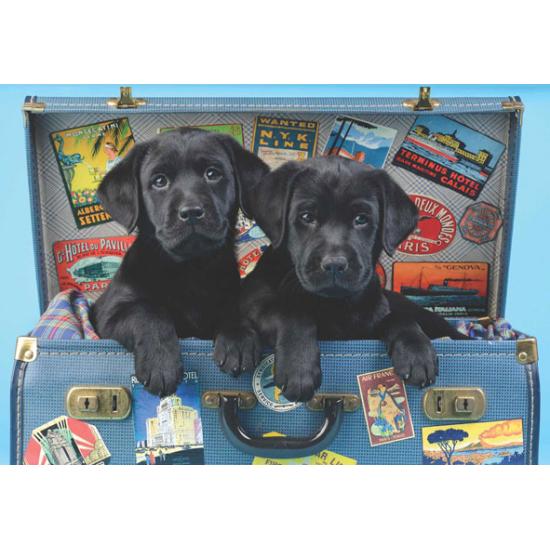 Puzzle Anatolian Cachorros Pretos Viajantes 500 Peças