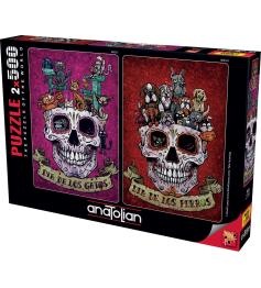 Puzzle Anatolian Caveiras de Halloween de 2 x 500 peças