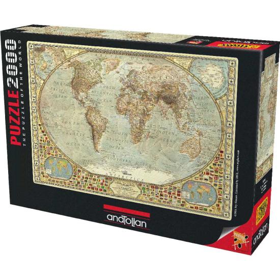 Puzzle Anatolian Mapa do mundo de 2000 Pçs