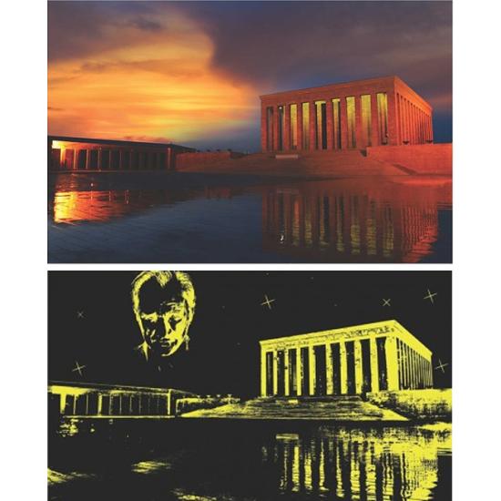 Mausoléu da Anatólia de Ataturk Neon Puzzle 1000 Peças