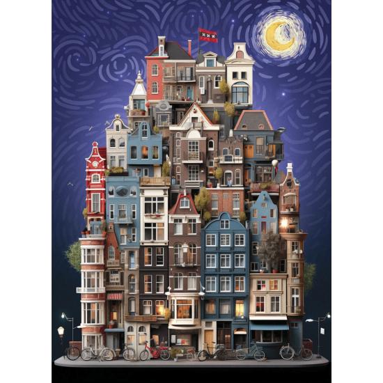 Puzzle Anatolian Noite estrelada de Amesterdão 1000 Peças Puzzle Anatolian Noite estrelada de Amesterdão 1000 Peças