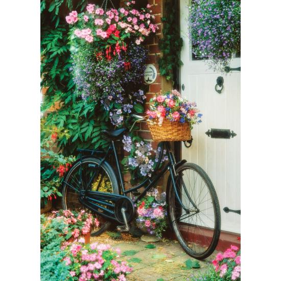 Puzzle de bicicleta floral de 500 peças de arte de quebra