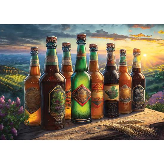 Puzzle Art Puzzle Garrafas de Cerveja Retrô de 1000 Pçs