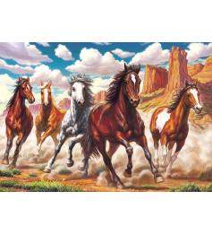 Puzzle Art Puzzle Cavalos em Liberdade através do Vale de 1000