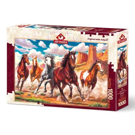 Puzzle Art Puzzle Cavalos em Liberdade através do Vale de 1000