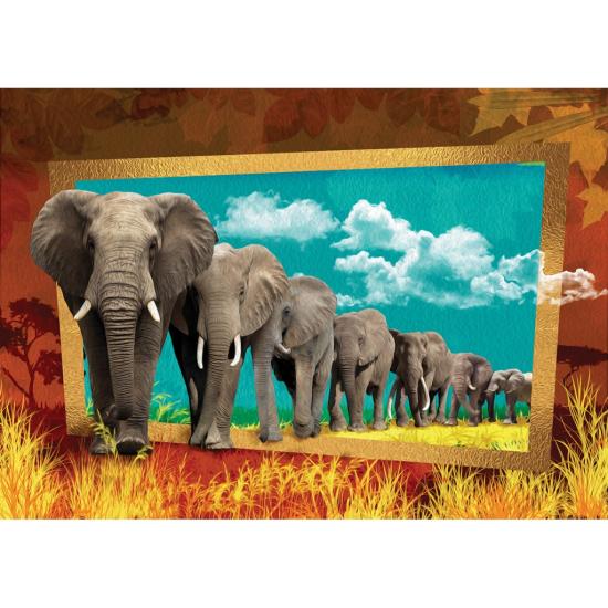 Puzzle arte elefante caminho Puzzle 1000 peças