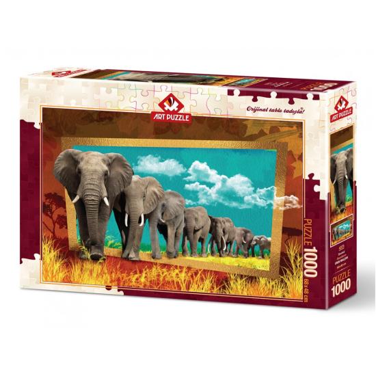 Puzzle arte elefante caminho Puzzle 1000 peças