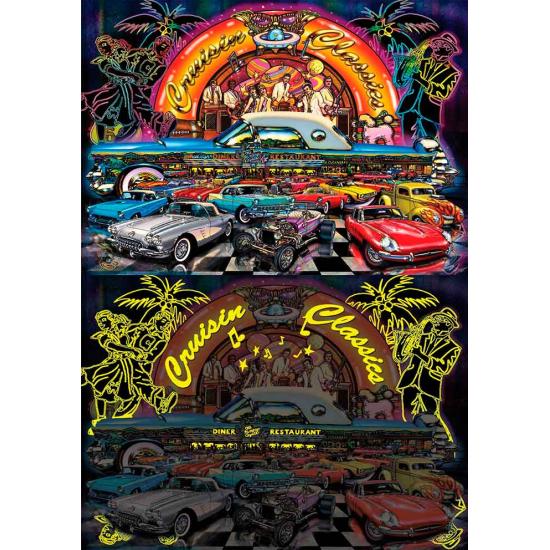 Puzzle Art 1000 Peças Neon Carros Clássicos Puzzle Puzzle Art 1000 Peças Neon Carros Clássicos Puzzle