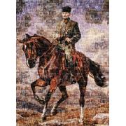 Puzzle Art Puzzle Colagem de Mustafa Kemal em um cavalo de 1000