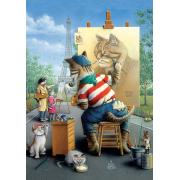 Puzzle Art Puzzle O Pintor Gato 500 Peças