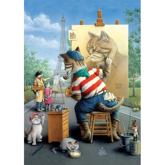 Puzzle Art Puzzle O Pintor Gato 500 Peças