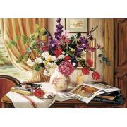 Puzzle Art Puzzle Canto Arte e Flores de 1000 peças