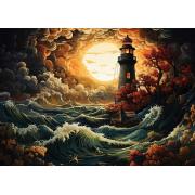 Puzzle Art Puzzle Farol em uma Tempestade de 1500 Peças